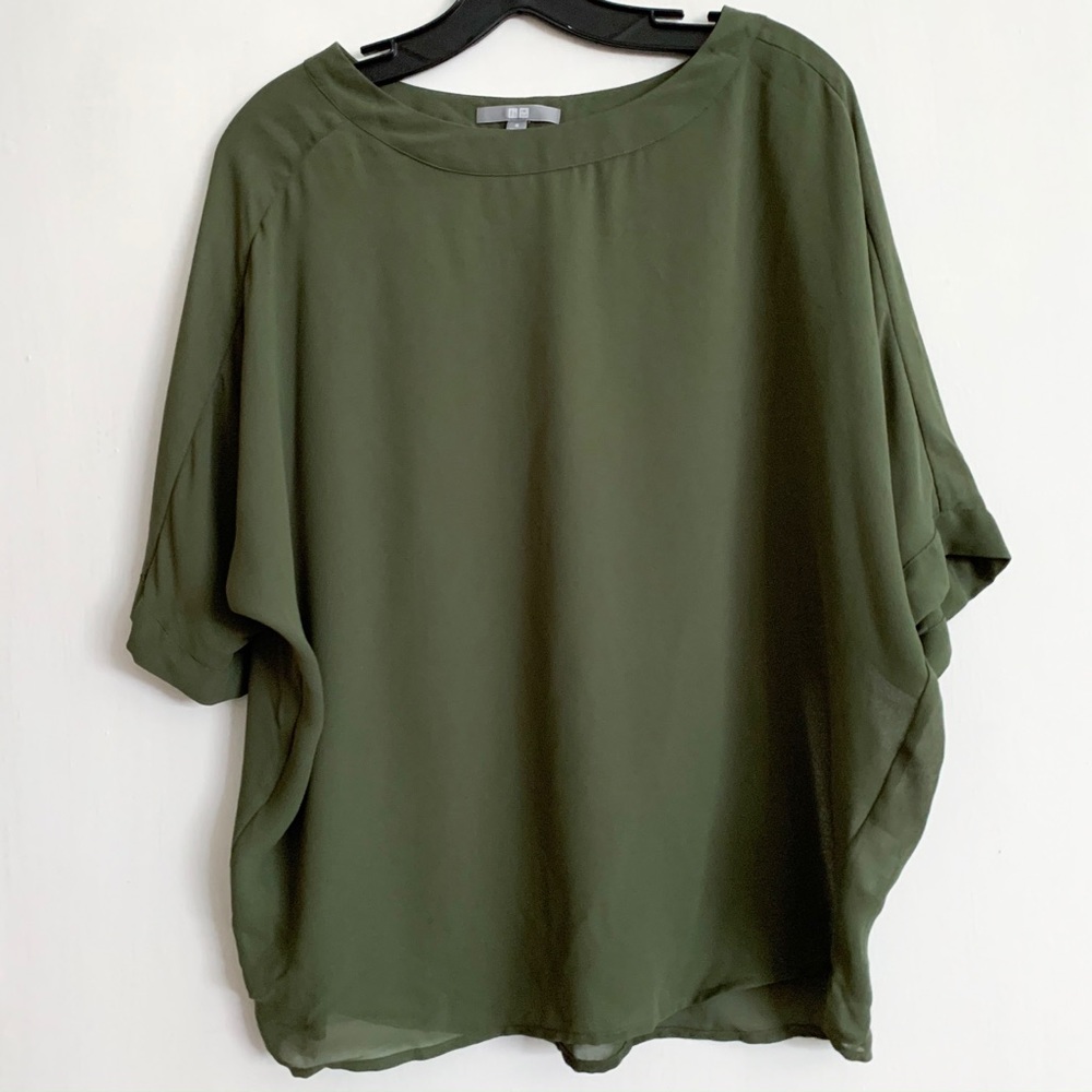 Uniqlo Sheer Green Blouse